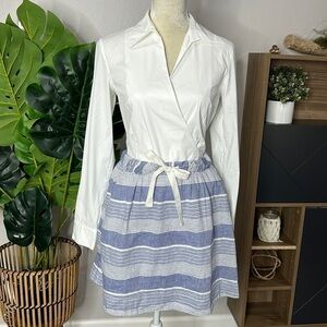 Gap • linen blend stripe mini skirt